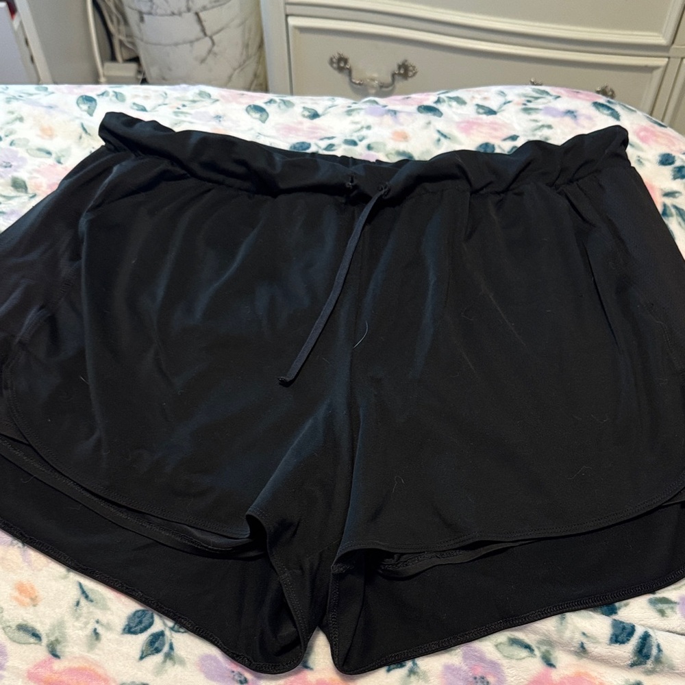 Women's Black Athletic Swim Shorts